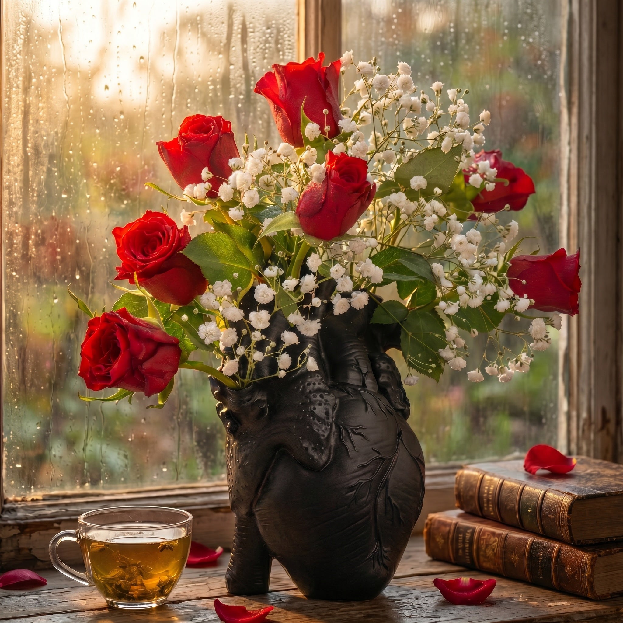 Anatomische Herzvase: Blumen mit einem ungewöhnlichen Herzen