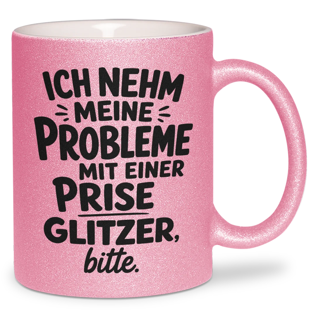 Eine Prise Glitzer: diese Tasse kommentiert den Alltag